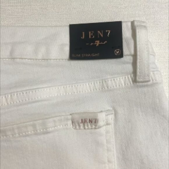 JEN7 by 7 for All Mankind Women's Slim Straight White Jean Pants Size 14 - Picture 8 of 9